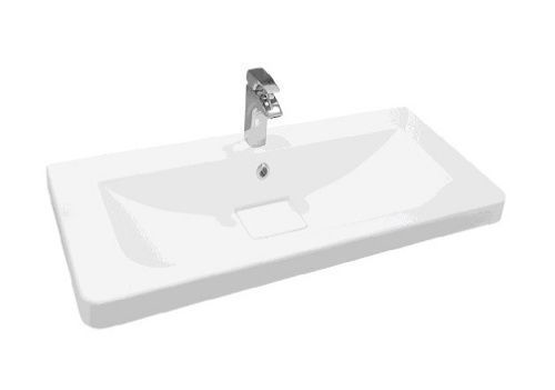 Раковина из искусственного камня Aquaton Шерилл 1A71443KSH010 90х50 накладная цвет белый 1 отверстие под смеситель