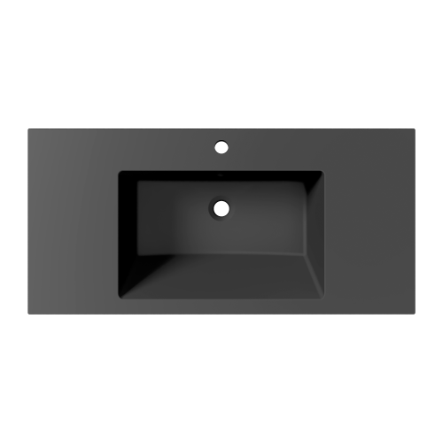 Раковина из искусственного камня Paola Paola Nero 1000 ST-B 100х50 полувстраиваемая цвет черный