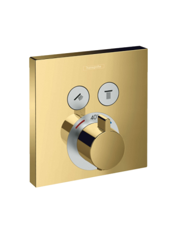 Смеситель Hansgrohe ShowerSelect 15763990 встраиваемый в стену золото с термостатом