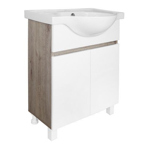 Тумба под раковину Loranto Глория CS00090159 60х40 напольная цвет белый/коричневый