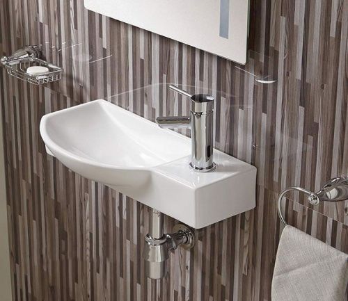 Раковина из сантехнического фаянса CeramaLux 7947CL 50х20 подвесная цвет белый 1 отверстие под смеситель