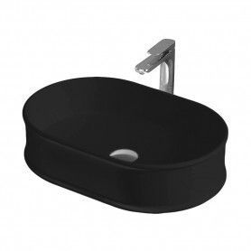 Раковина керамическая Artceram Atelier ATL002 17 00 60х40 накладная цвет черный без отверстий под смеситель