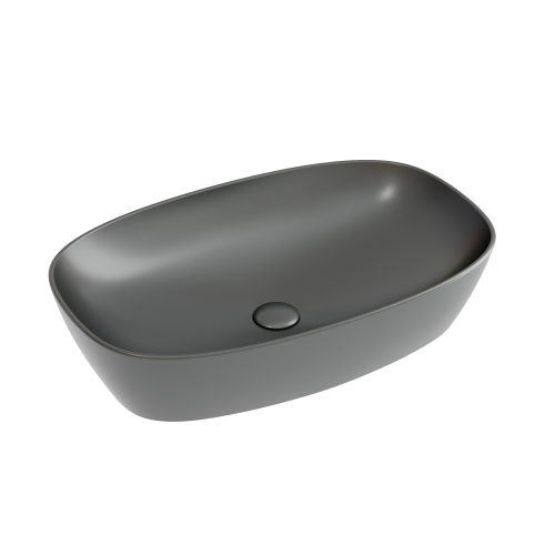 Раковина из сантехнического фарфора Ceramica Nova ELEMENT CN6049MDH 60х40 накладная цвет черный без отверстий под смеситель