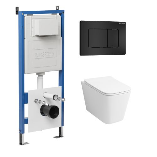 Инсталляция + кнопка смыва + унитаз Grossman Classic 97.4441S.04.21M