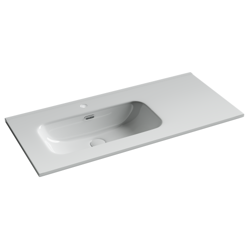 Раковина из сантехнического фарфора Ceramica Nova ELEMENT CN7003L 100х50 накладная цвет белый 1 отверстие под смеситель