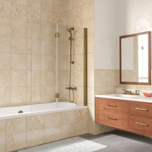 Душевая шторка на ванну Vegas-Glass E2V LUX E2V LUX 120 05 01 R 120х150 стекло прозрачное профиль бронза ориентация правая