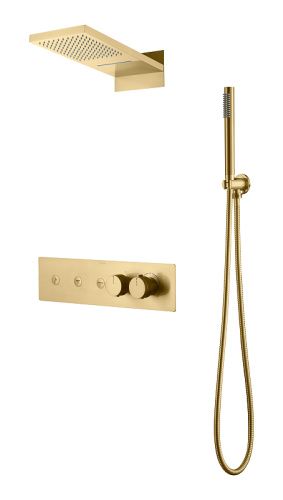 Душевая система Boheme Fusion 131-MG встраиваемая в стену цвет золото с термостатом