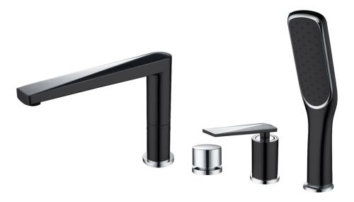 Смеситель Boheme Venturo 370-B на борт ванны черный