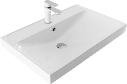 Раковина керамическая Aquanet Flash 00333267 70х50 полувстраиваемая цвет белый 1 отверстие под смеситель