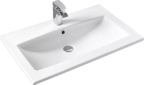 Раковина из сантехнического фарфора Aquaton 1WH501619 80х50 накладная цвет белый 1 отверстие под смеситель