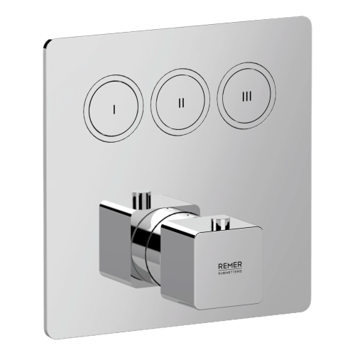 Смеситель для душа Remer Absolute AU99D3KB встраиваемый в стену хром с термостатом