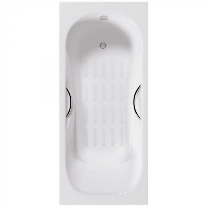 Ванна чугунная Delice Malibu DLR230610R-AS 180х80 пристенная прямоугольная без ножек с отверстиями под ручки