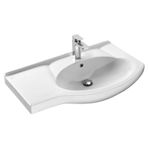 Раковина из сантехнического фарфора Santek Коралл WH110225 80х50 накладная цвет белый