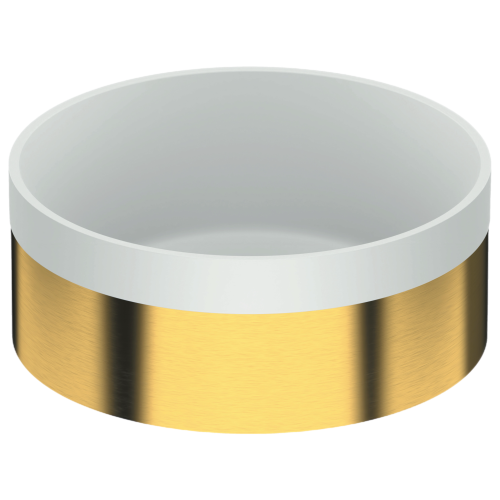 Раковина керамическая Remer RB902BG 40 см накладная цвет белый/золото без отверстий под смеситель