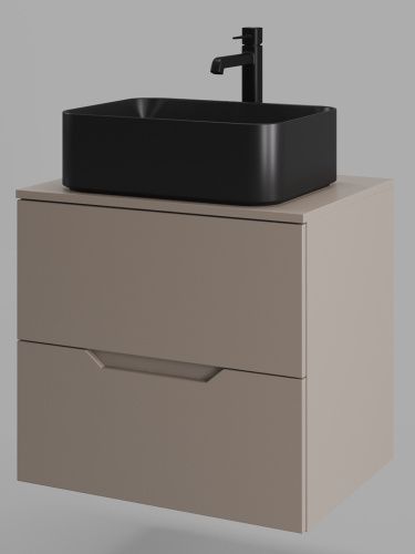 Тумба с раковиной Orange Line Li-60TuLMDF+B02-460MB 60х50 подвесная цвет бежевый