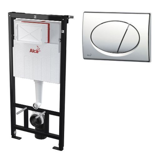 Инсталляция для унитаза с клавишей смыва Alcadrain  SET 3v1 AM101/1120 RU+M71-0001