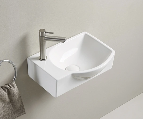 Раковина керамическая Gid Suspendido 61130R 40х30 подвесная цвет белый 1 отверстие под смеситель