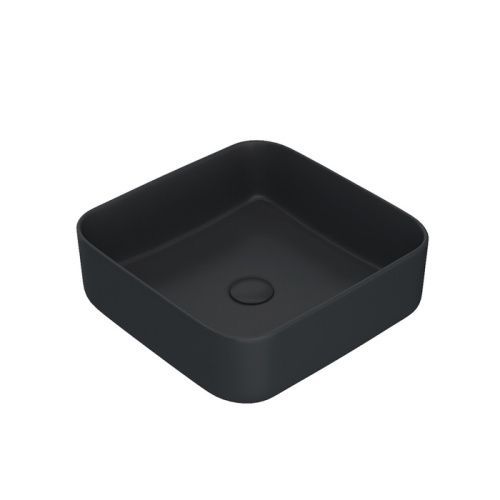 Раковина керамическая Iddis Bridge BRIBM04i27 40х40 накладная цвет черный без отверстий под смеситель