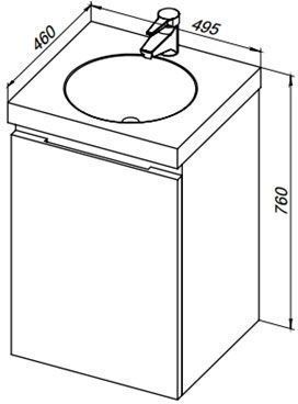 Тумба с раковиной De Aqua Ариетта 00184626 50х50 подвесная - фото 5