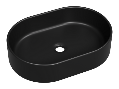 Раковина мебельная из сантехнического фарфора Milleau Nuage MU0055B-MB 50 (черная) MU0055B-MB 50х40 накладная цвет черный без отверстий под смеситель