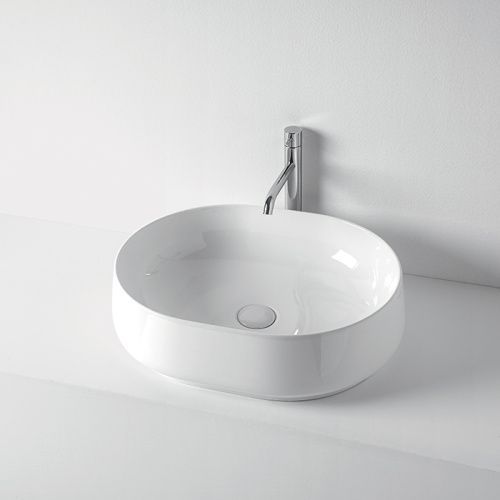 Раковина керамическая Kerasan F10 460501 60 см накладная цвет белый без отверстий под смеситель