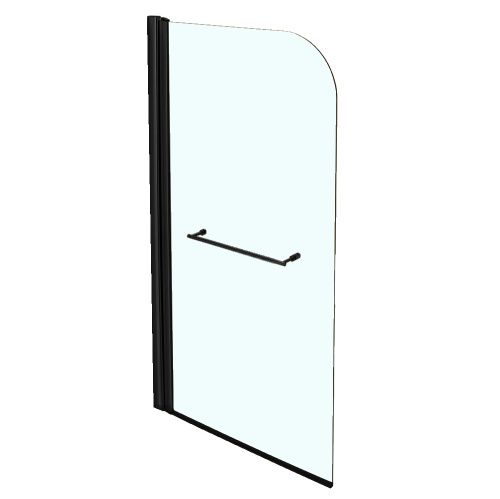 Душевая шторка на ванну Jacob Delafon Odeon Up E4932-BL 80х145 стекло прозрачное профиль черный ориентация универсальная