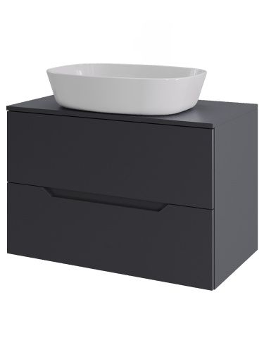 Тумба с раковиной Orange Line Li-70TugMDF+B08-500W 70х50 подвесная цвет серый