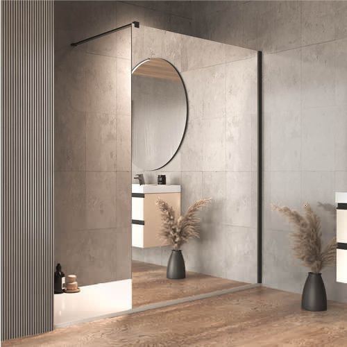 Душевая перегородка Kolpa-San CALYPSO 661270 140х200 стекло зеркальное профиль черный