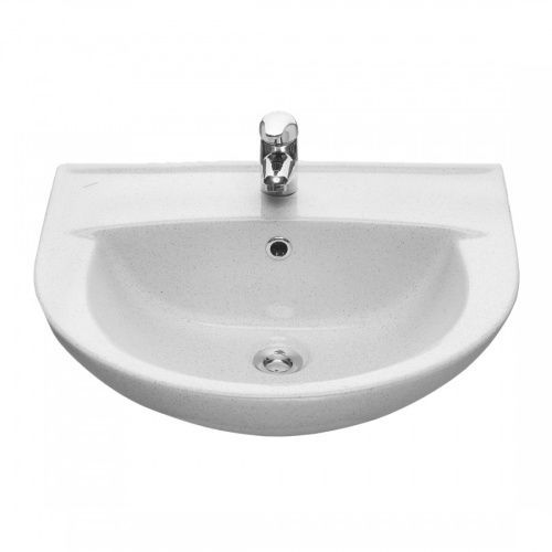 Раковина из сантехнического фарфора Santeri Виктория крап на белом 131116S0111B0 60х50 подвесная цвет белый