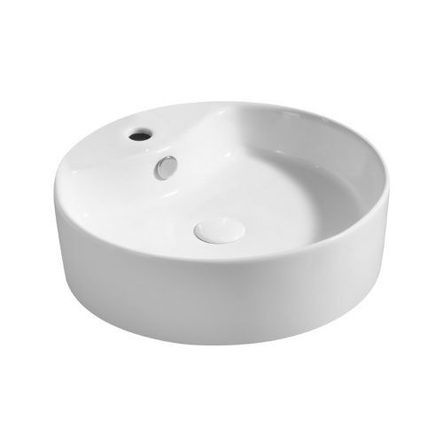 Раковина из сантехнического фаянса Azario AZ4104 50х50 накладная цвет белый 1 отверстие под смеситель