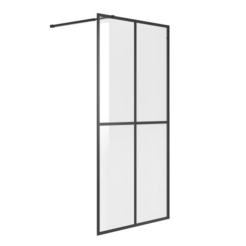 Душевая перегородка Niagara Nova NG-686-90BLACK 90х195 стекло с рисунком профиль черный