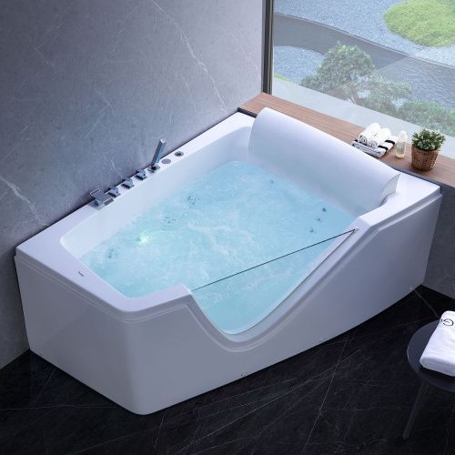 Ванна акриловая гидромассажная Gemy G9056 B R 170х130 пристенная асимметричная с каркасом