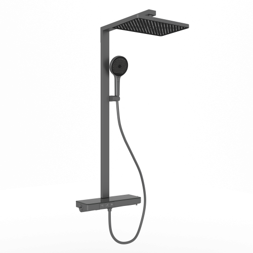 Душевая стойка Sancos Vos SC6100GG настенная цвет вороненая сталь с термостатом