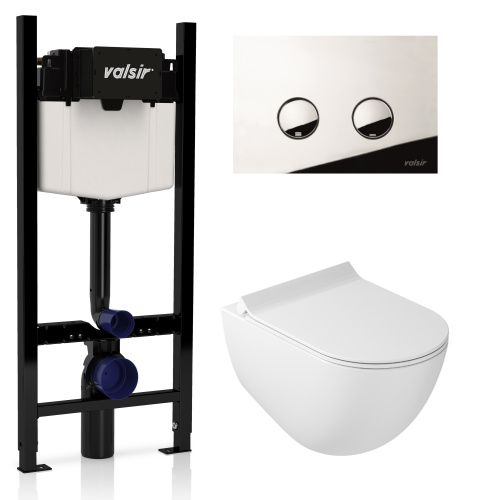 Комплект унитаз с инсталляцией и клавишей смыва Valsir KIT VSCR 7317 Slim P4