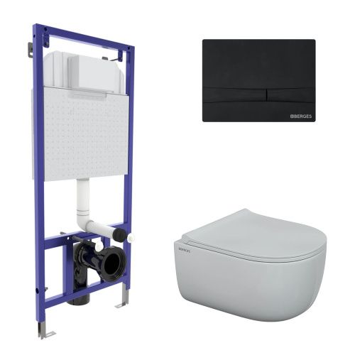 Комплект унитаз с инталляцией и клавишей смыва Berges NOVUM 047255