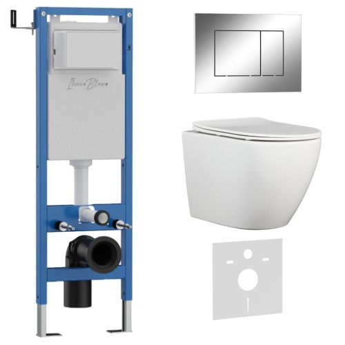 Комплект унитаз с инталляцией и клавишей смыва Iberica Blanca BILBAO ALTO IB.001M.BLA.231.852