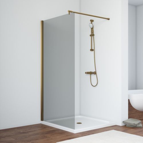 Душевая перегородка Vegas-Glass EAF TUR+NOVO EAF TUR NOVO 116 05 07 115х200 стекло тонированное профиль бронза