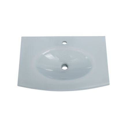 Раковина стеклянная Cezares 82415 80х50 подвесная цвет белый 1 отверстие под смеситель