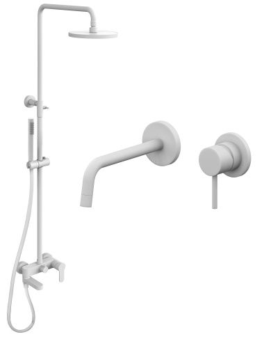 Душевая стойка Paffoni Light KITCOL632BO007 настенная цвет белый