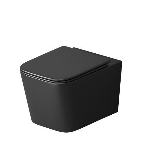 Унитаз подвесной Grossman Торнадо GR-4404BMSQ черный с сиденьем микролифт безободковый смыв торнадо