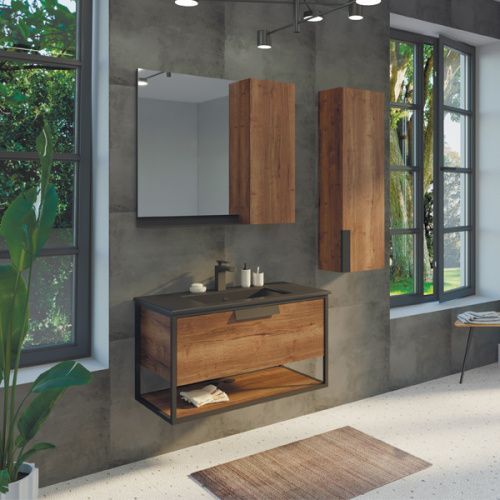 Тумба с раковиной Comforty Бонн 00-00001937CF 90х50 подвесная цвет коричневый