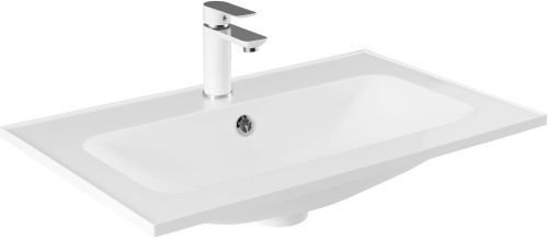 Раковина из искусственного камня Aquanet Арт 00318925 70х50 полувстраиваемая цвет белый 1 отверстие под смеситель