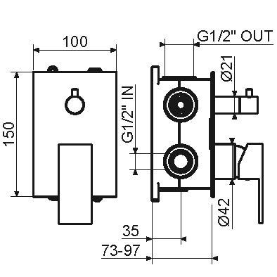 Смеситель для душа Plumberia Selection Tag KITTG1901NO встраиваемый в стену черный - фото 2