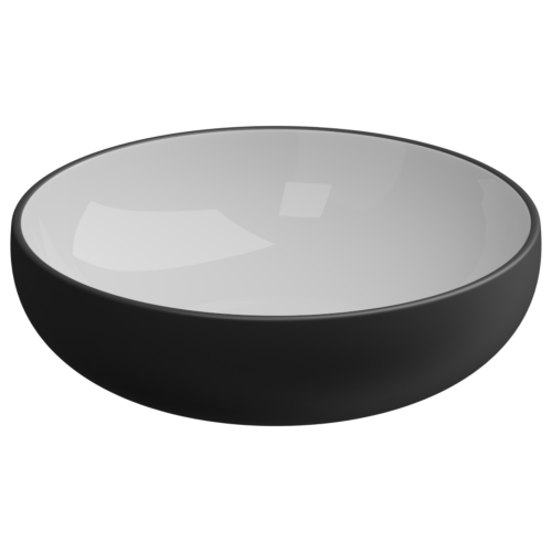 Раковина керамическая GSG Ceramic Design Easy EALAVRO45BI000/003 50х50 накладная цвет белый/черный без отверстий под смеситель