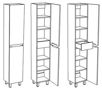 Шкаф-пенал Corozo Альтаир SD-00000503 40х190 напольный цвет белый - фото 4