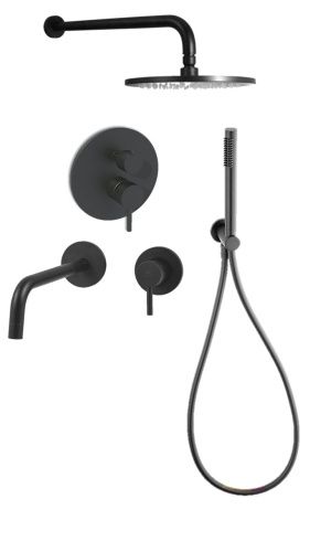 Душевая система Paffoni Light KITLIG018NO006 встраиваемая в стену цвет черный