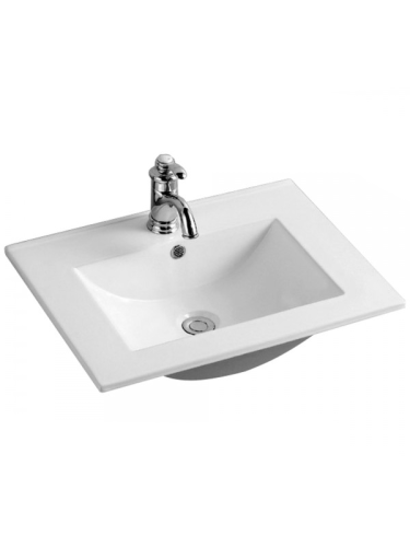 Раковина из сантехнического фаянса WeltWasser WW SK 10000003900 60х50 подвесная цвет белый 1 отверстие под смеситель