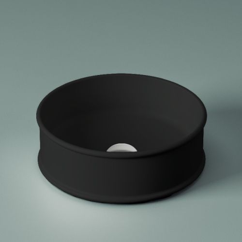 Раковина керамическая Artceram Atelier ATL001 17 00 40х40 накладная цвет черный без отверстий под смеситель