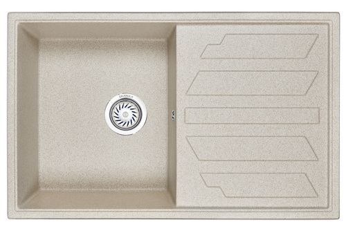 Кухонная мойка Granula 8002, ПИРИТ 80х50 цвет бежевый поверхность матовая