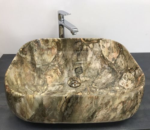 Раковина из сантехнического фаянса CeramaLux 186 60х40 накладная цвет многоцветный без отверстий под смеситель